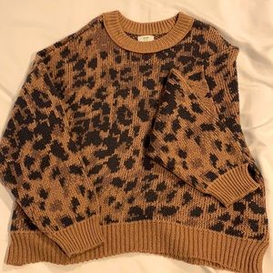 Cheetah Print Oversized Sweater